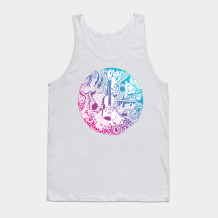 Music Tank Top - Dual Color Circle of Music by Kenal Louis